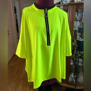 NWT Neon Pullover With Partial Zippered Front